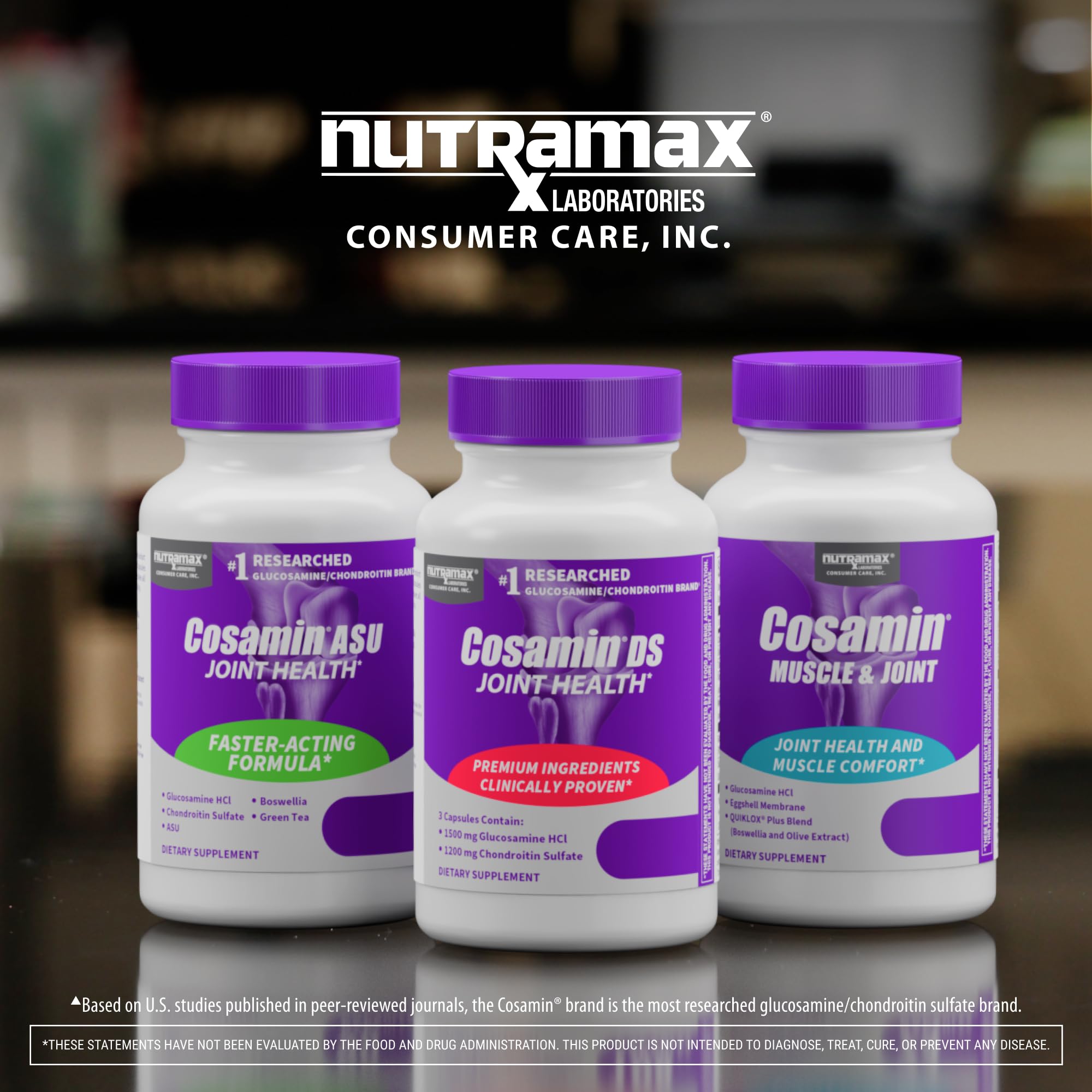 Nutramax Cosamin DS Joint Supplement, Glucosamine Chondroitin, 180 Capsules | Trademarked Glucosamine and Chondroitin for Joint Support, Clinically Proven in Published Studies, Third Party Tested