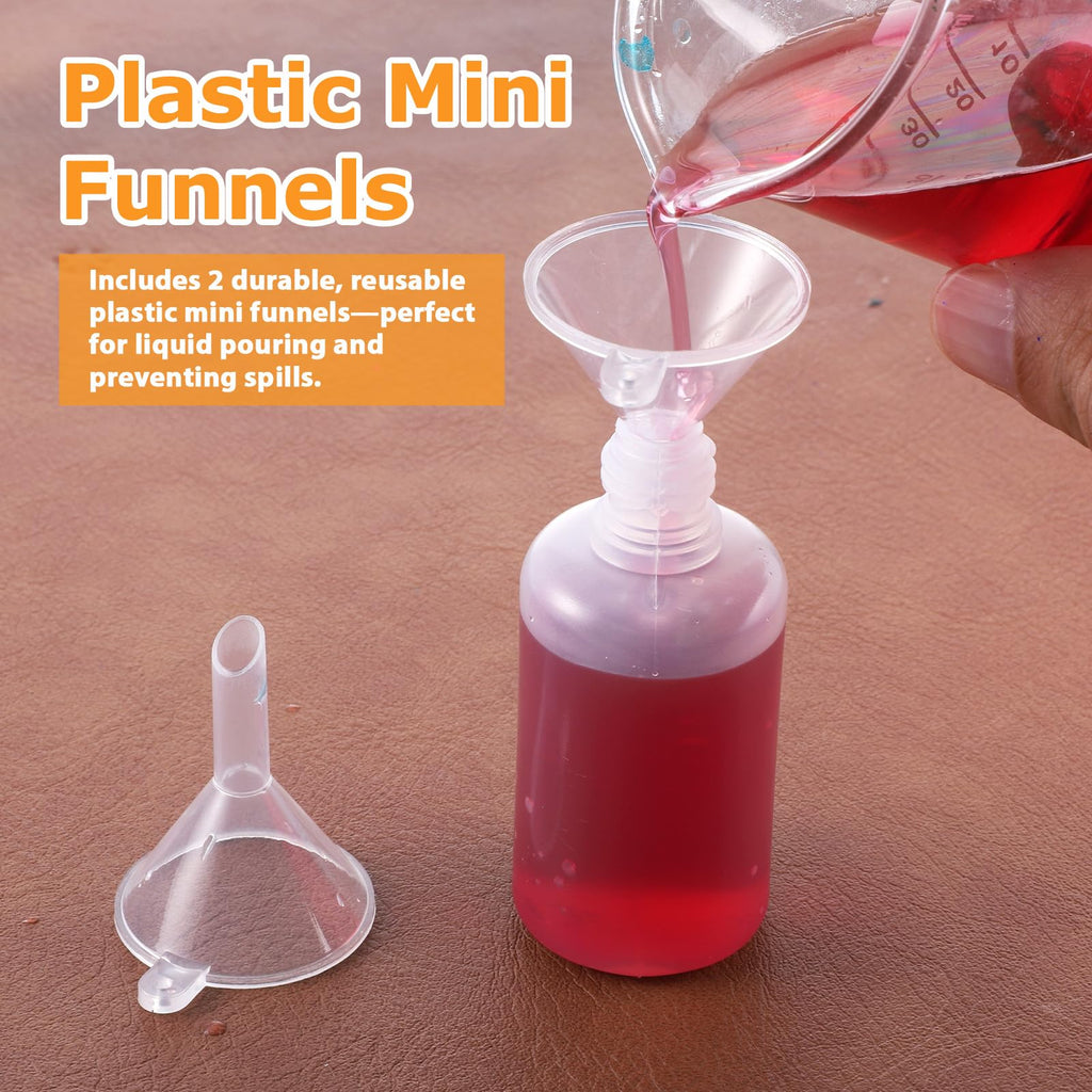 4Pcs Precision Tip Applicator Bottle with 2 Funnel Multicolor Lids, 30ML/1 OZ Needle Tip Glue Bottles, Glue Dispenser for DIY Quilling Paper Craft Painting