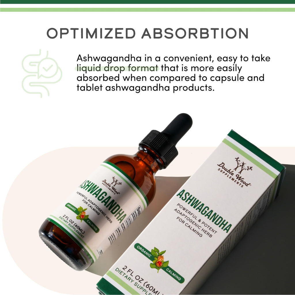 Ashwagandha Liquid Drops 1,200mg, Calm, Stress Relief + Sleep, 60 Servings