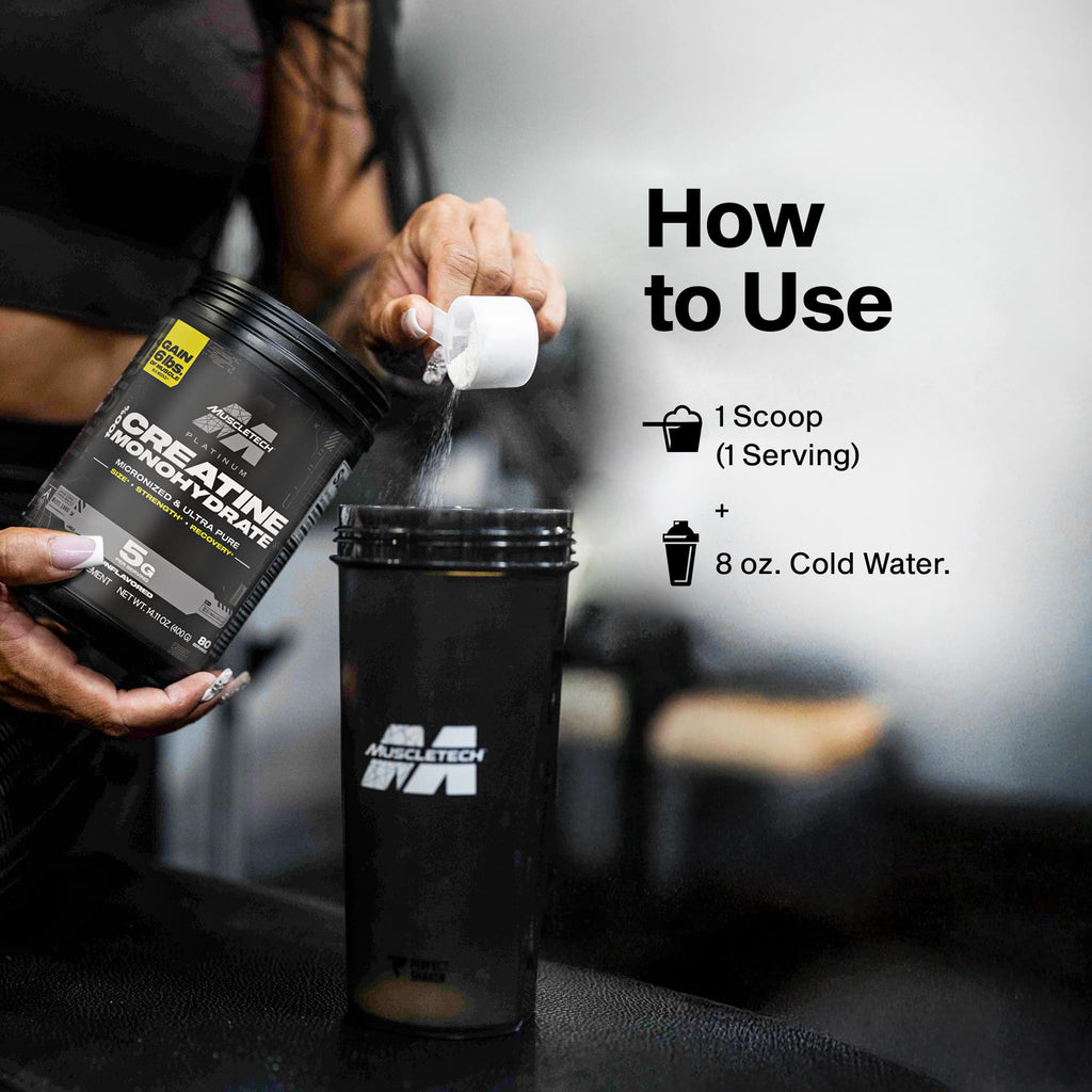 MuscleTech Creatine Monohydrate Powder, Platinum Pure (80 Servings) | Unflavored Micronized Creatine for Men & Women - Workout Supplements for Performance & Muscle Recovery - Packaging May Vary