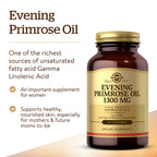 Solgar Evening Primrose Oil 1300 mg, 60 Softgels - Supports Skin Health | Hormone Balance, Non-GMO, Gluten Free - 60 Servings