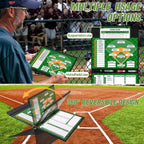 Magnetic Baseball Lineup Board, Collapsible Professional Softball & Baseball Lineup Board for Dugout, Baseball Clipboard for Coaches with 40 Magnetic Lineup Cards and High-End Markers (Leather Cover)