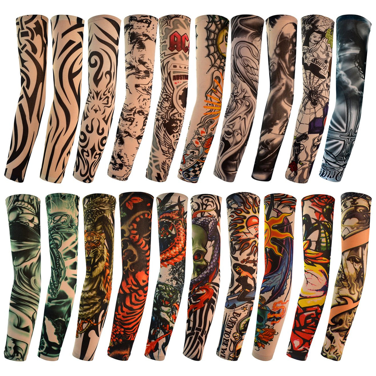 HOVEOX 20Pcs Tattoo Arm Sleeves Fake Tattoo Sleeves for Men and Women