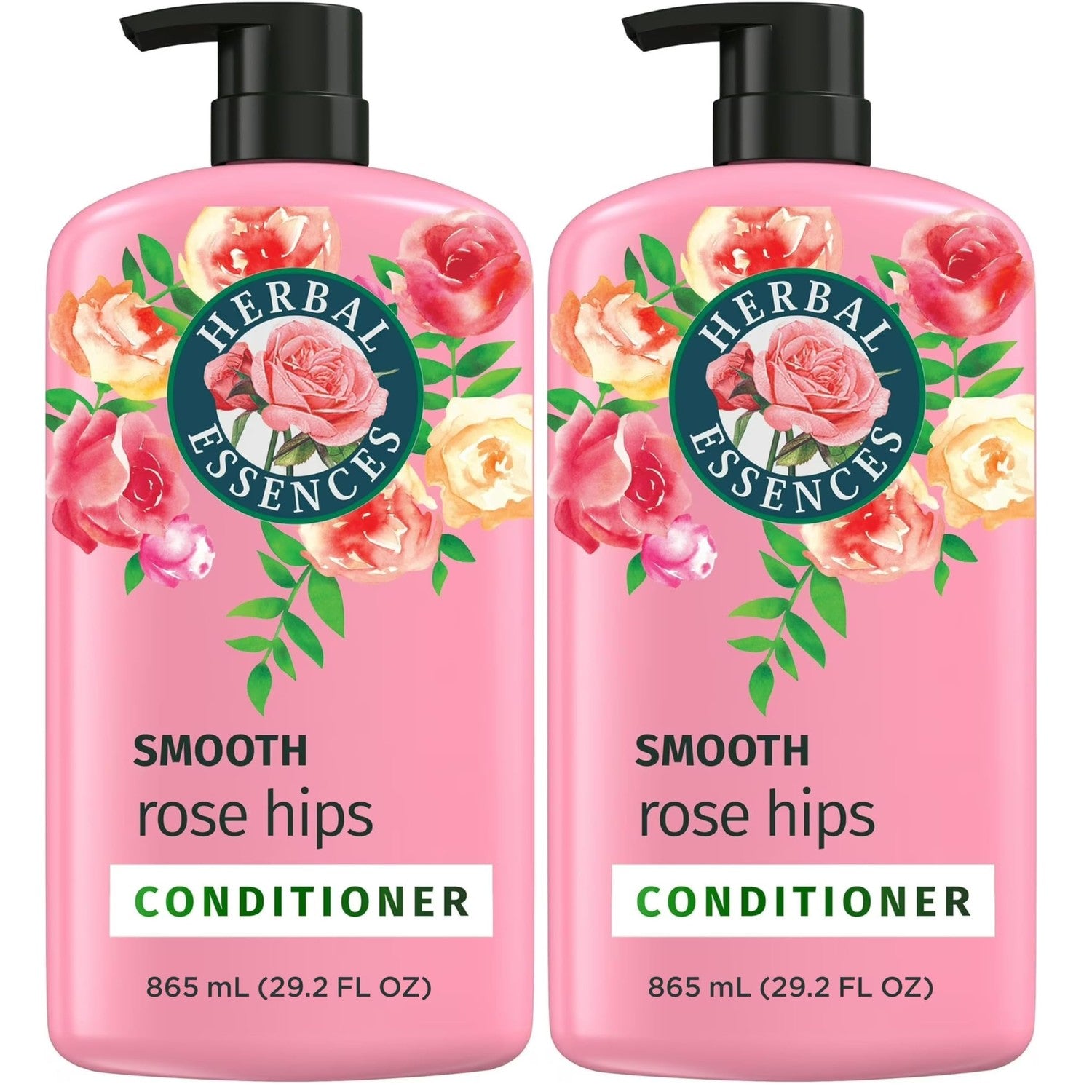 Herbal Essences Conditioner, Rose Hips- Smooth Collection, Shiny Hair with Vitamin E & Jojoba, Safe for Color Treated Hair, Floral Scent, Cruelty-Free, Dermatologist-Tested, 29.2 Fl Oz