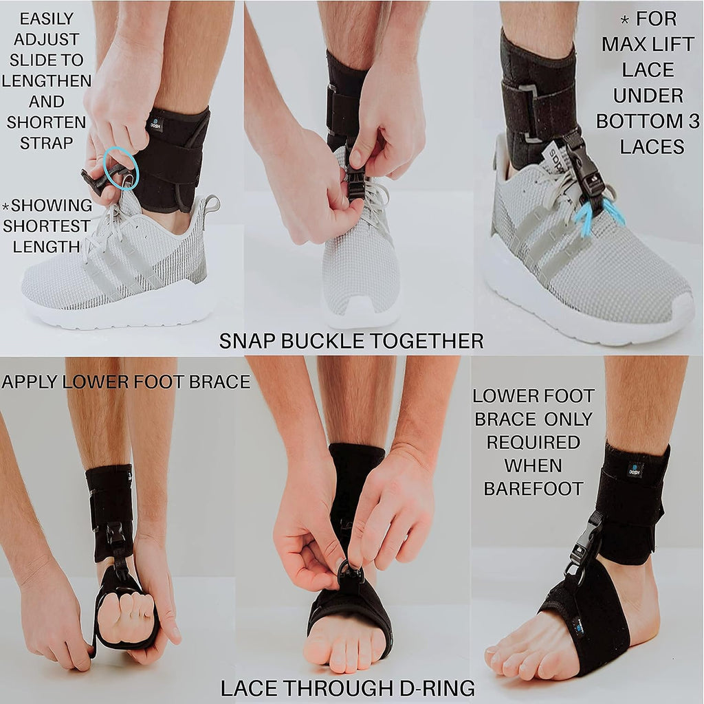 Buy now AFO Foot Drop Brace - Drop Foot Brace for Walking - AFO - Unisex (Black) at indiglob india