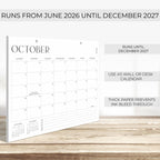 Aesthetic 2026-2027 Desk Calendar - Runs From June 2026 Until December 2027