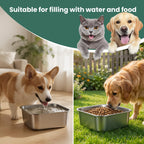 ZPUFAW 1.2 Gallons Dog Water Bowl Stainless Steel Large Outdoor Travel Bowl