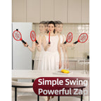 Electric Fly Swatter 2 Pack (Red & Blue), Battery Powered Bug Zapper Racket for Mosquitoes & Flies, Safe Protective Mesh, Indoor & Outdoor Use, Batteries Not Included