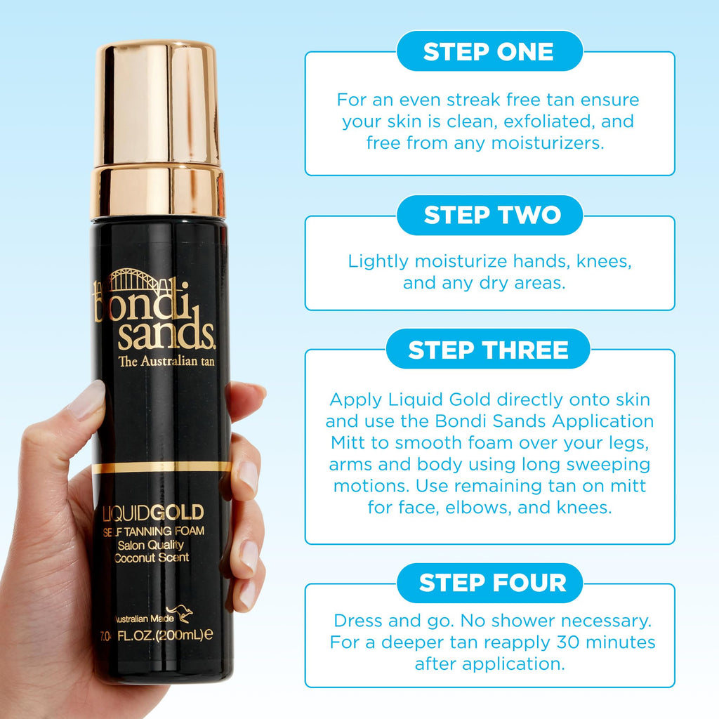 Buy now Bondi Sands Liquid Gold Self Tanning Foam | Lightweight + Quick Dry Foam Enriched with Argan Oil, Provides a Hydrated Streak-Free Tan | 6.76 Oz/200 mL at indiglob india