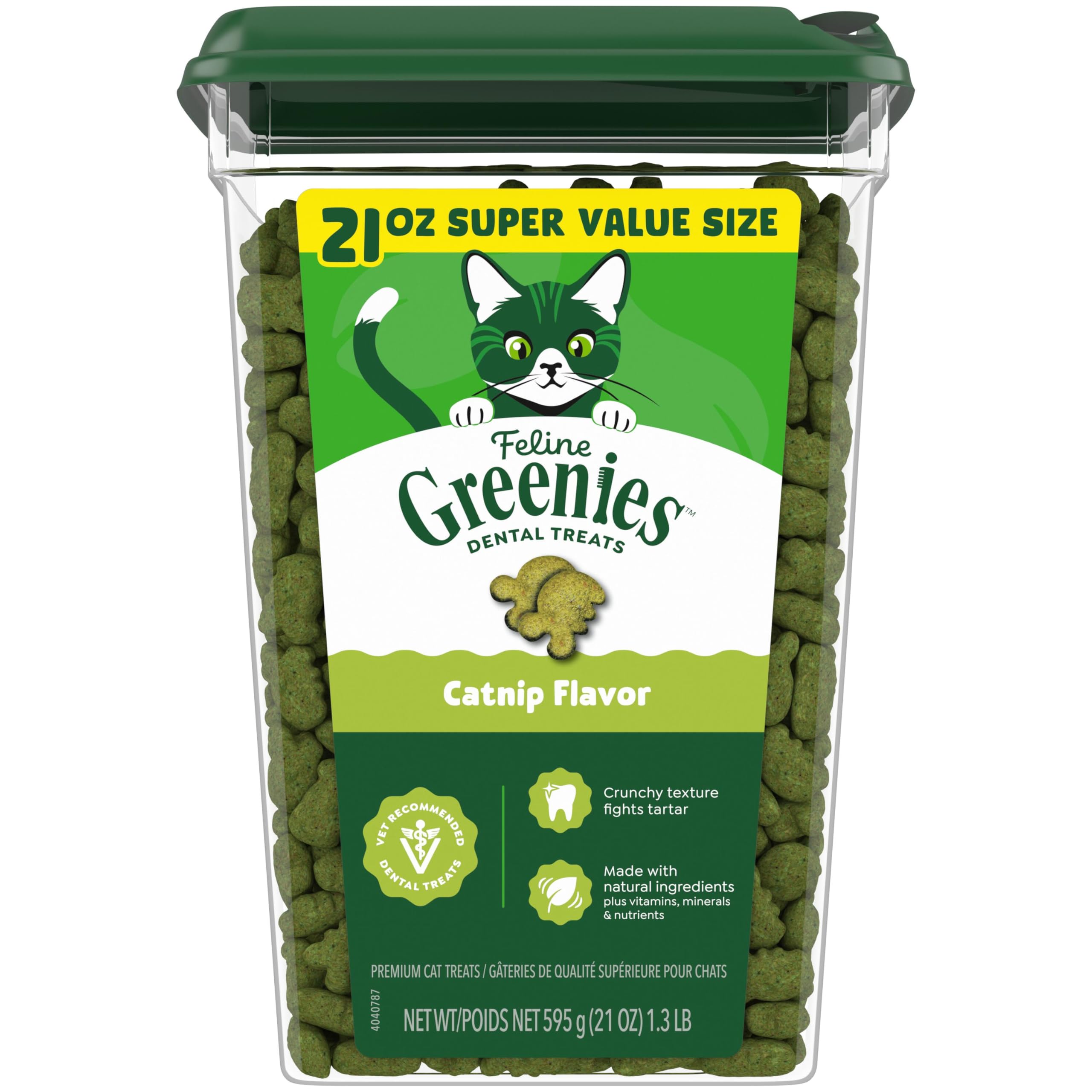 Buy now Greenies Feline Veterinarian-Recommended Adult Natural Dental Cat Treats, Catnip Flavor, 21 oz. Tub at indiglob india