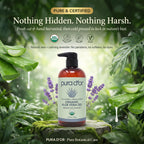 PURA D'OR ORGANIC Aloe Vera Gel Soothing Moisturizer, Lavender, 16oz | Fast-Absorbing, After-Sun Care, USDA Certified, Hydrating, Non-Sticky, Zero Artificial Preservatives, Vegan, Face, Hair, Body
