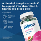 Bariatric Fusion Iron Supplement for Women Anemia | Chewable Iron with Vitamin C | Watermelon Flavored Soft Chew | Gentle on Stomach Ferrous Fumarate for Women and Men | Gluten Free | 60 Count