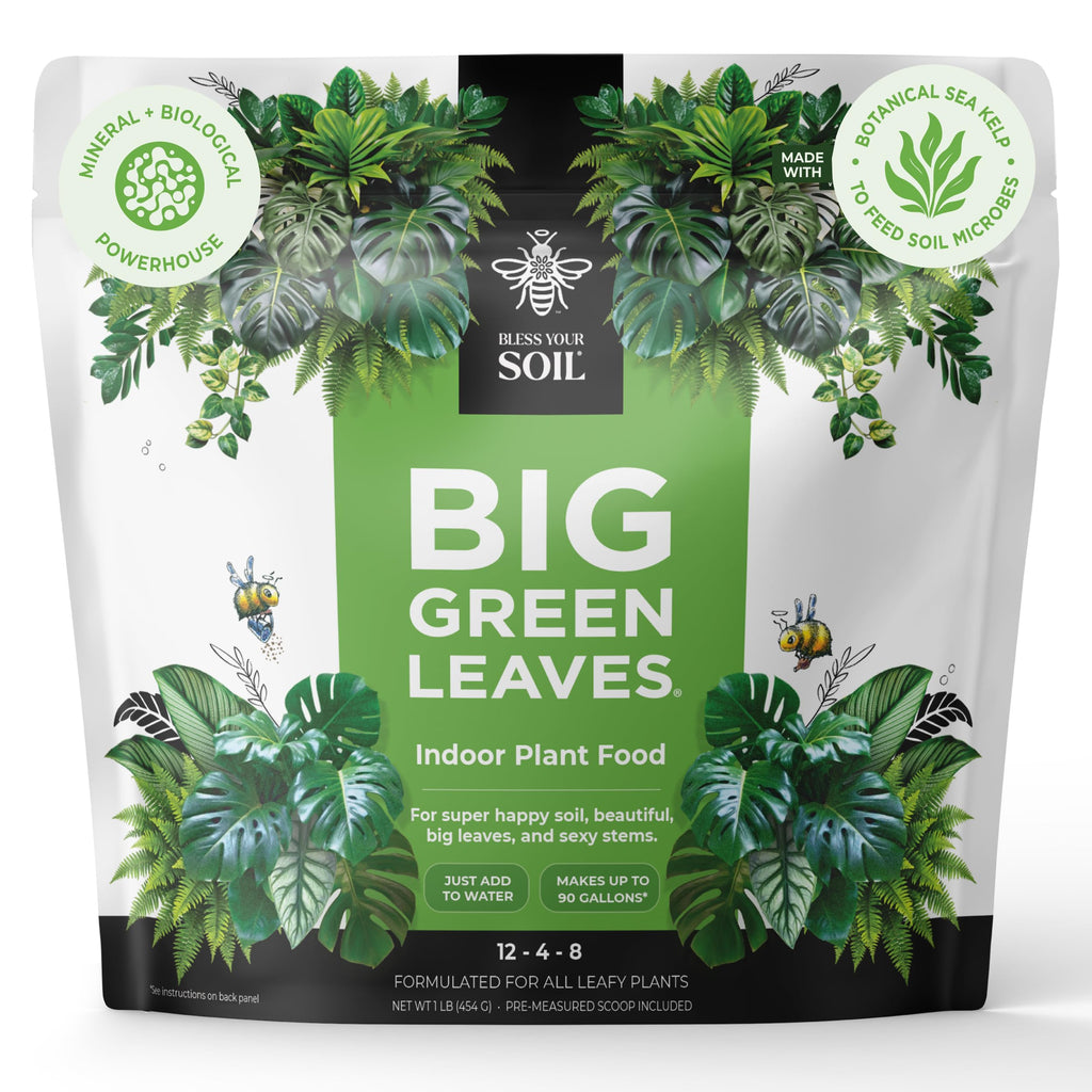 Big Green Leaves Indoor Plant Food – 4X Concentrated Fertilizer, 1 lb