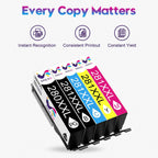 ONLYU 280XXL 281XXL Compatible for Canon Ink 280 and 281 Cartridges PGI-280XXL CLI-281XXL for Canon TR8620a Ink Cartridges for Pixma TR8620 TR8620a TS6320 TR7520 TS6120 TS6220 TS8220 TS9520 (5 Pack)