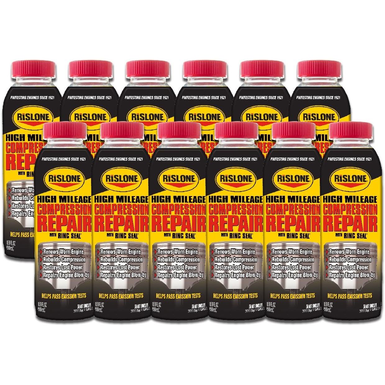 Buy now Rislone 4447 High Mileage Compression Repair with Ring Seal, 16.9 oz. 12 Pack at indiglob india