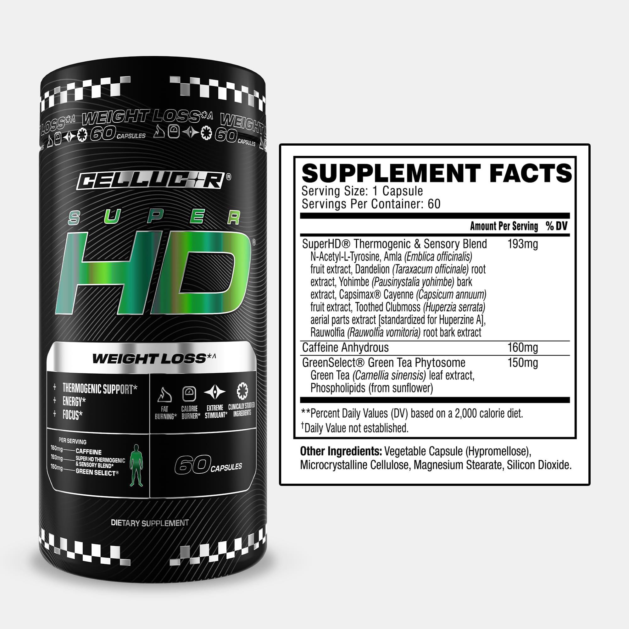 Cellucor SuperHD Fat Burning & Weight Loss Supplement, 60 Capsules