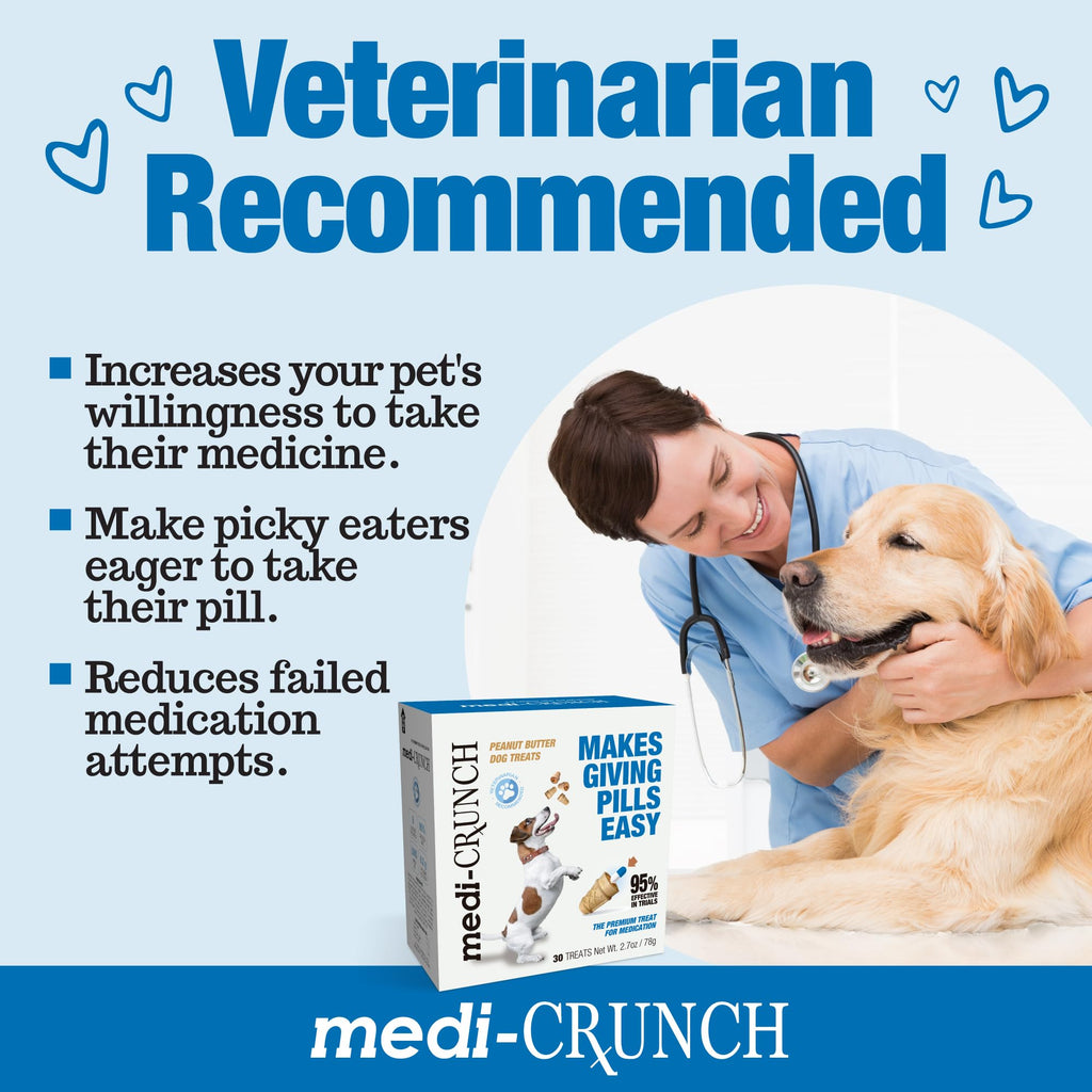 Medi-Crunch Dog Pill Treats for Medication, Peanut Butter, 30 Count