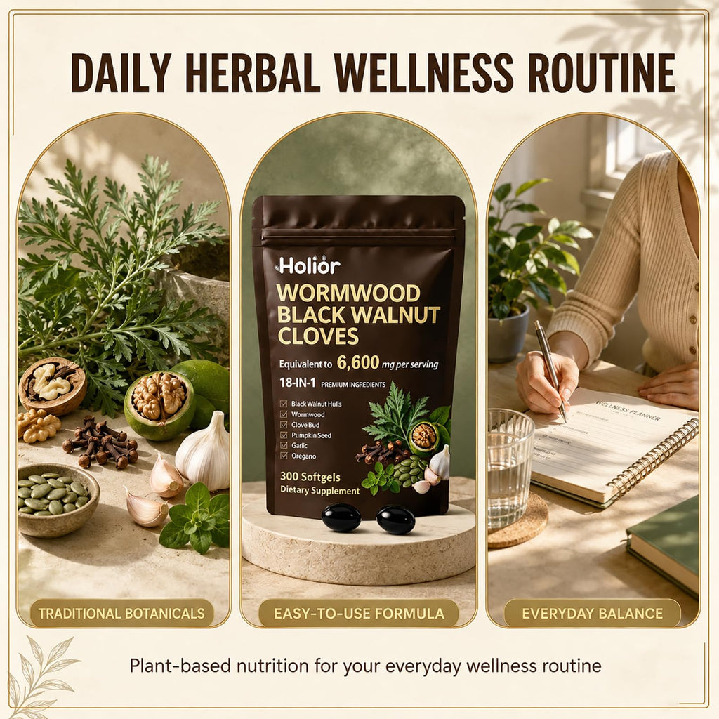 18-in-1 Wormwood Black Walnut Cloves- 300 Count Softgels 100-Day Supply