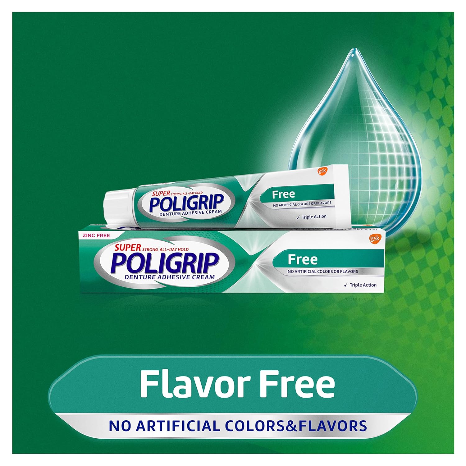 Buy now Super Poligrip Zinc Free Denture and Partials Adhesive Cream, 2.4-ounce Twin pack at indiglob india