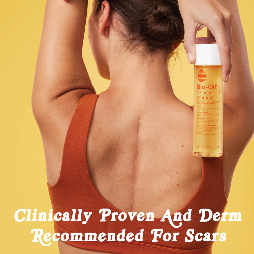 Bio-Oil Fragrance-Free Body Oil Serum for Scars & Stretch Marks, 6.7 fl oz | Dry Skin Moisturizer, Rosehip & Chamomile Oils, Scar Treatment, Stretch Mark Oil, Sensitive Skin Safe, Face and Body