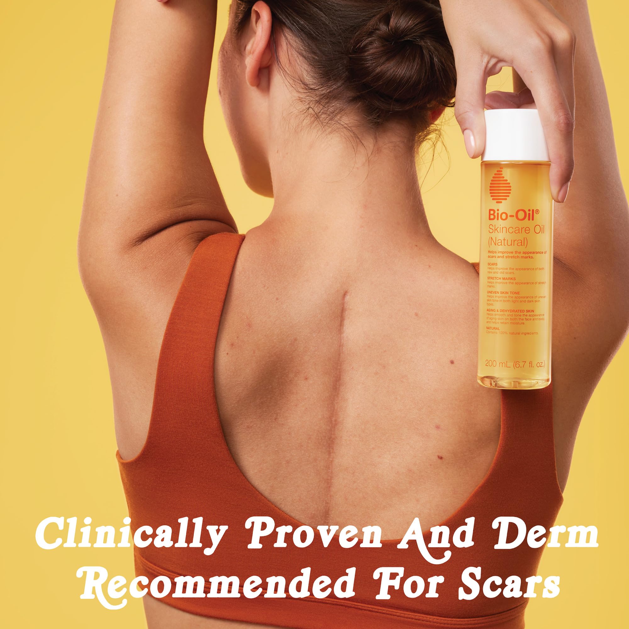 Bio-Oil Fragrance-Free Body Oil Serum for Scars & Stretch Marks, 6.7 fl oz | Dry Skin Moisturizer, Rosehip & Chamomile Oils, Scar Treatment, Stretch Mark Oil, Sensitive Skin Safe, Face and Body