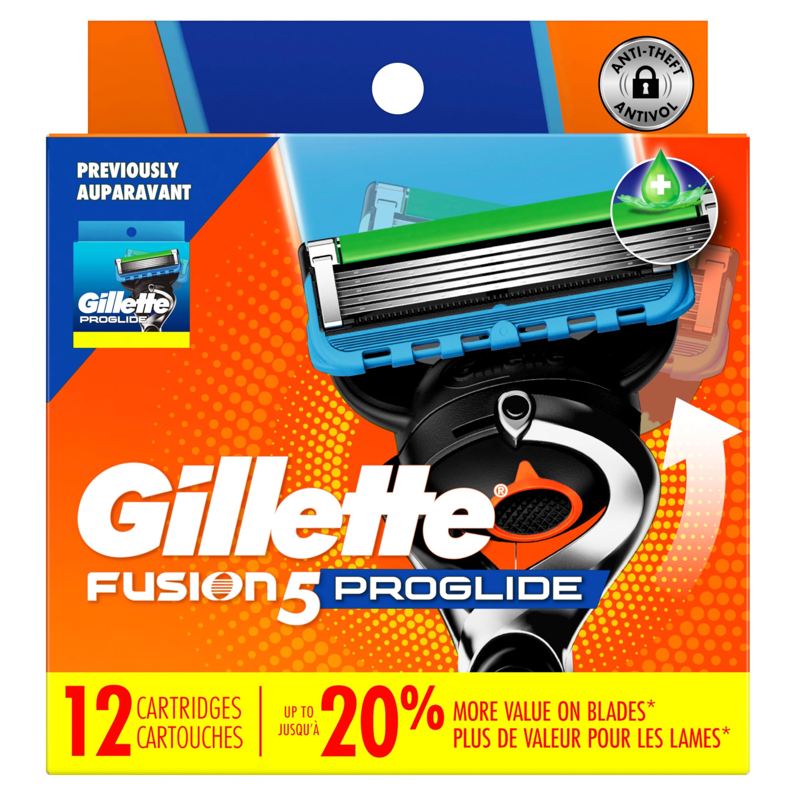 Gillette ProGlide Razor Refills for Men, 12 Razor Blade Refills