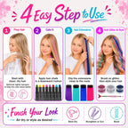 Jim&Gloria Dustless Hair Chalk for Girls Washable with Clip in Hair Extensions, Brushes and Glitters, Temporary Color Dye, Gifts for Teen Girl Trendy Stuff, Teenage 7 8 9 10 11 12 13 14 Year Old