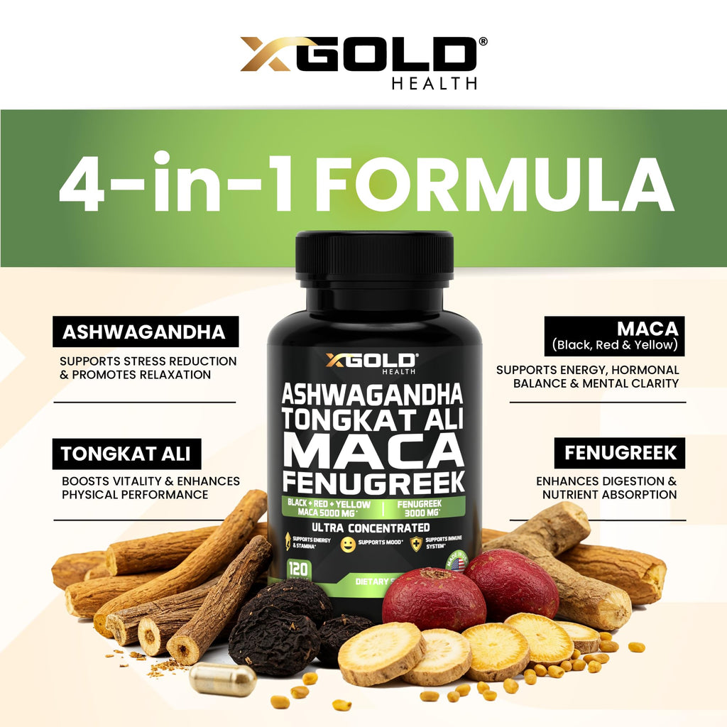 Ashwagandha 30:1,Tongkat Ali 100:1, Maca Root 20:1 & Fenugreek 10:1 Extract
