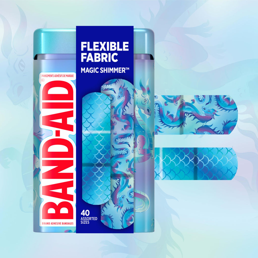BAND-AID Brand Flexible Fabric Adhesive Bandages, Magic Shimmer, 40 Ct