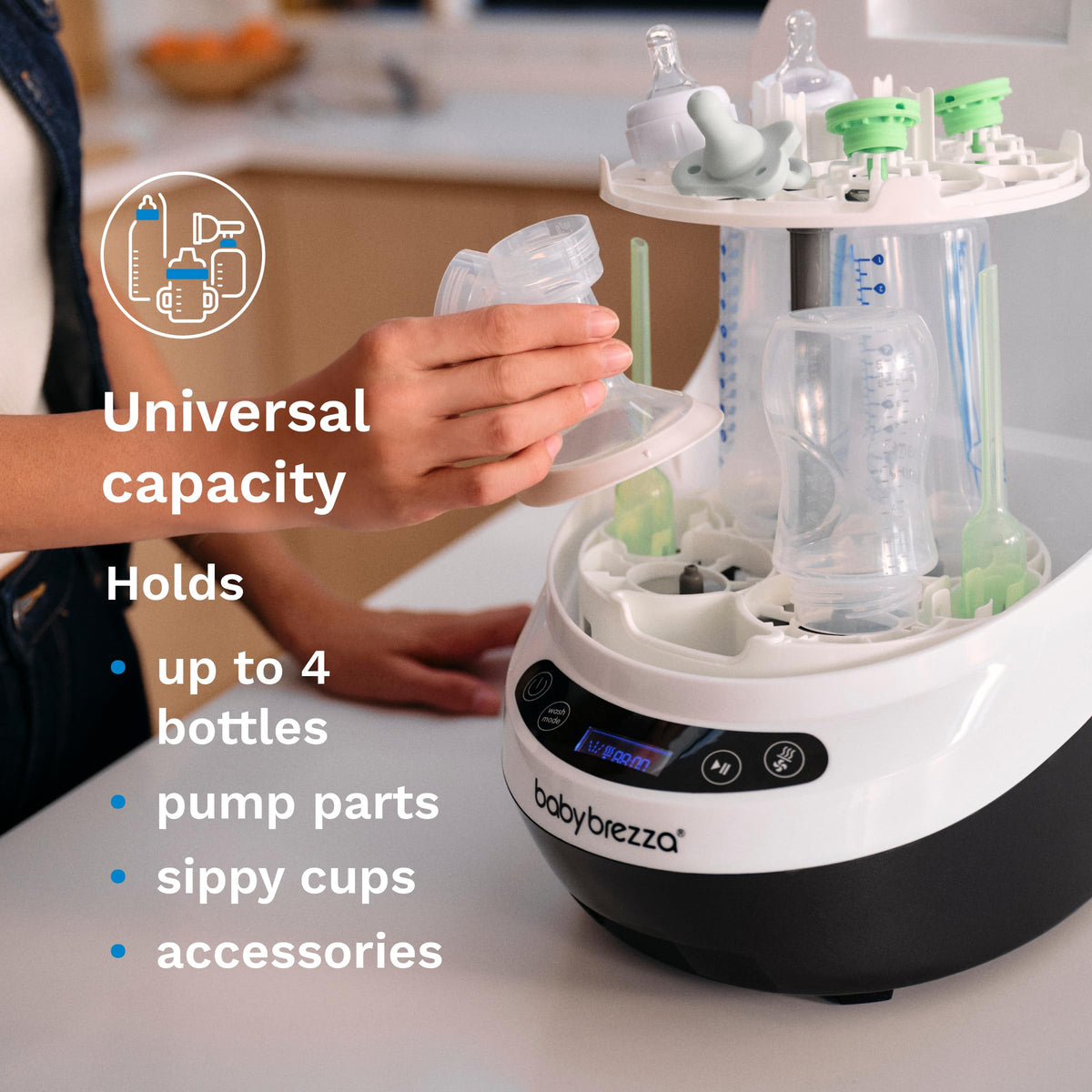 Baby Brezza Baby Bottle Washer Pro - Clinically Proven Better Cleaning