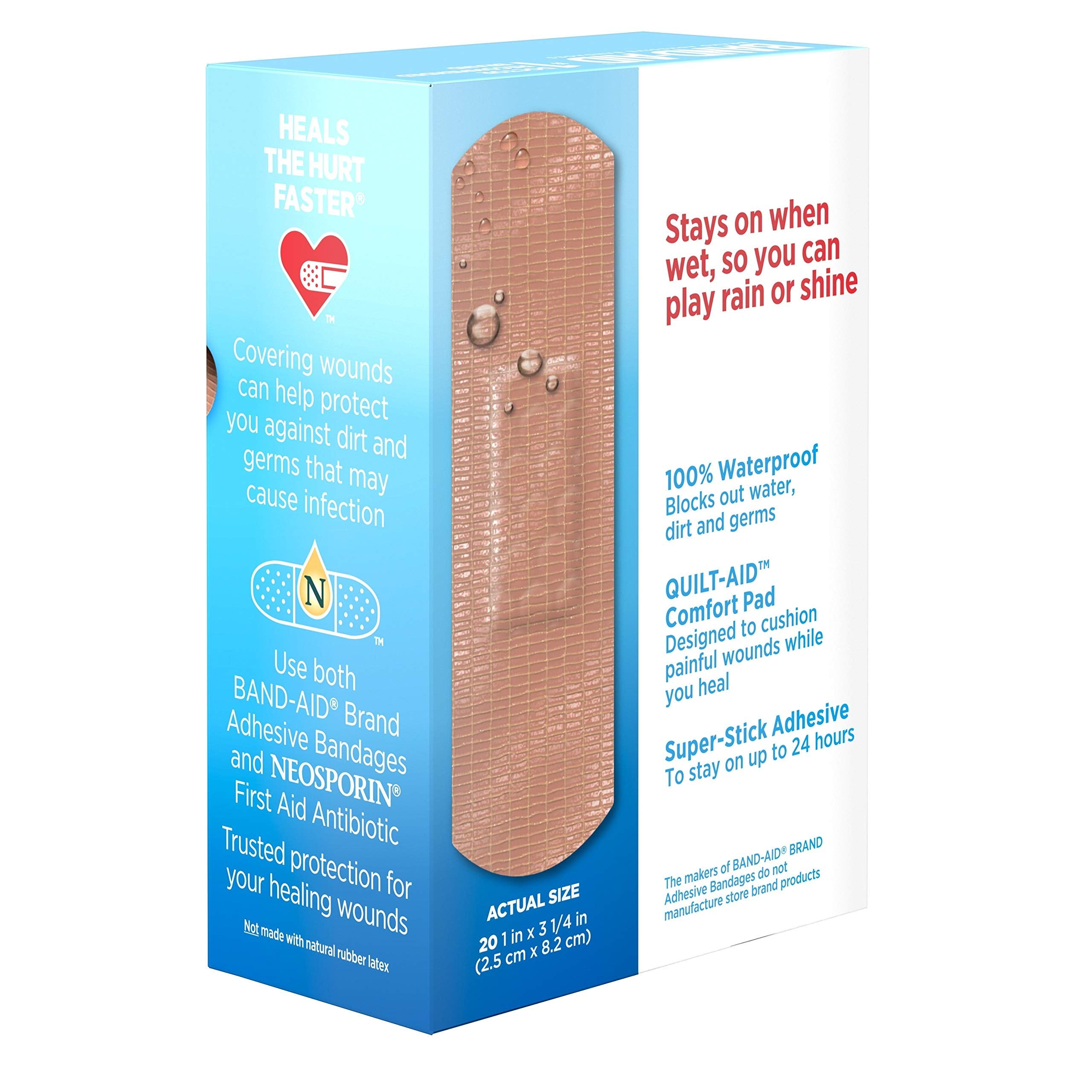 Buy now Band-Aid Brand Water Block Waterproof Tough Adhesive Bandages for Minor Cuts and Scrapes, All One Size, 20 Count (Pack of 1) at indiglob india