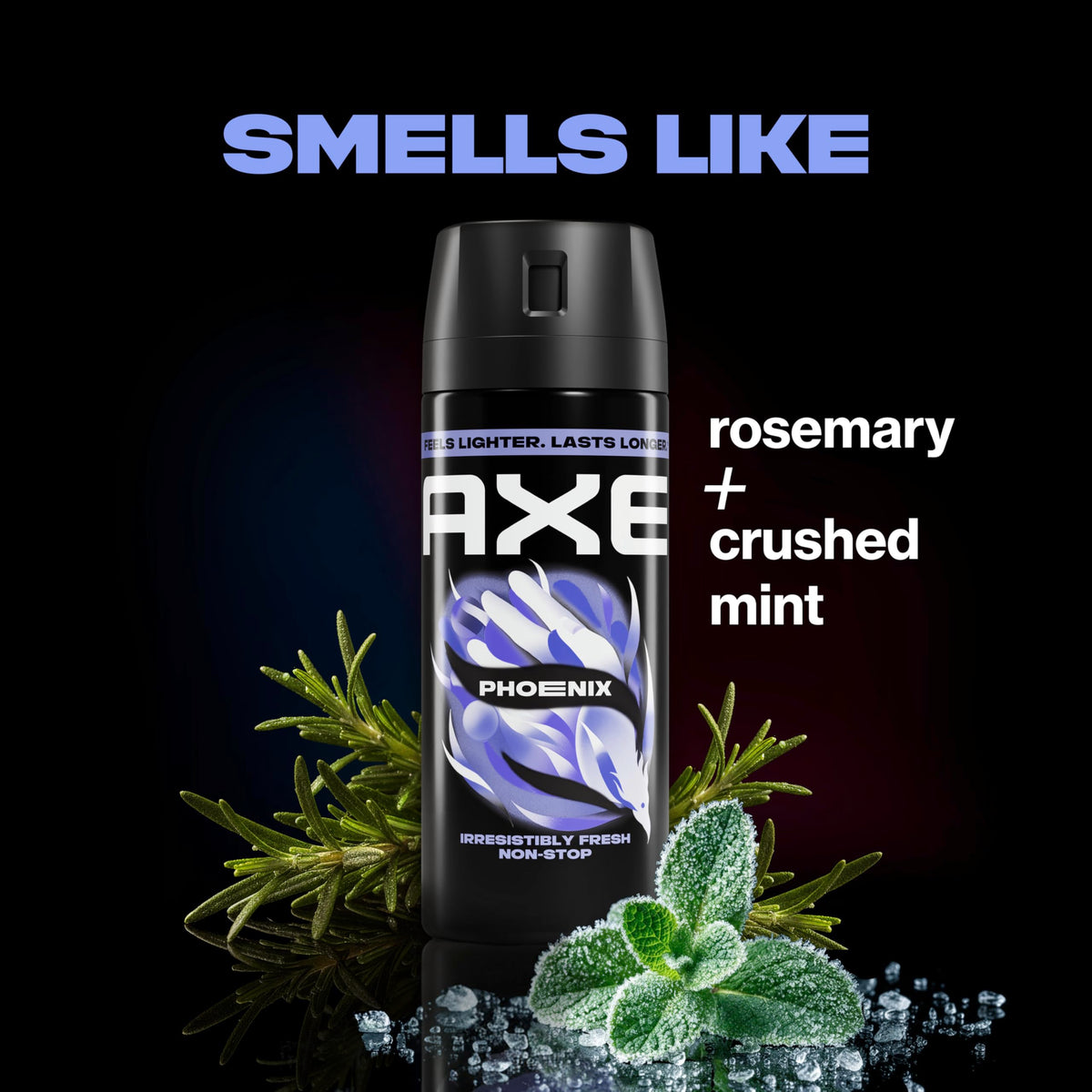 AXE Body Spray Phoenix 4 Count Apollo 48 Hour All Over Fresh 2.9 oz