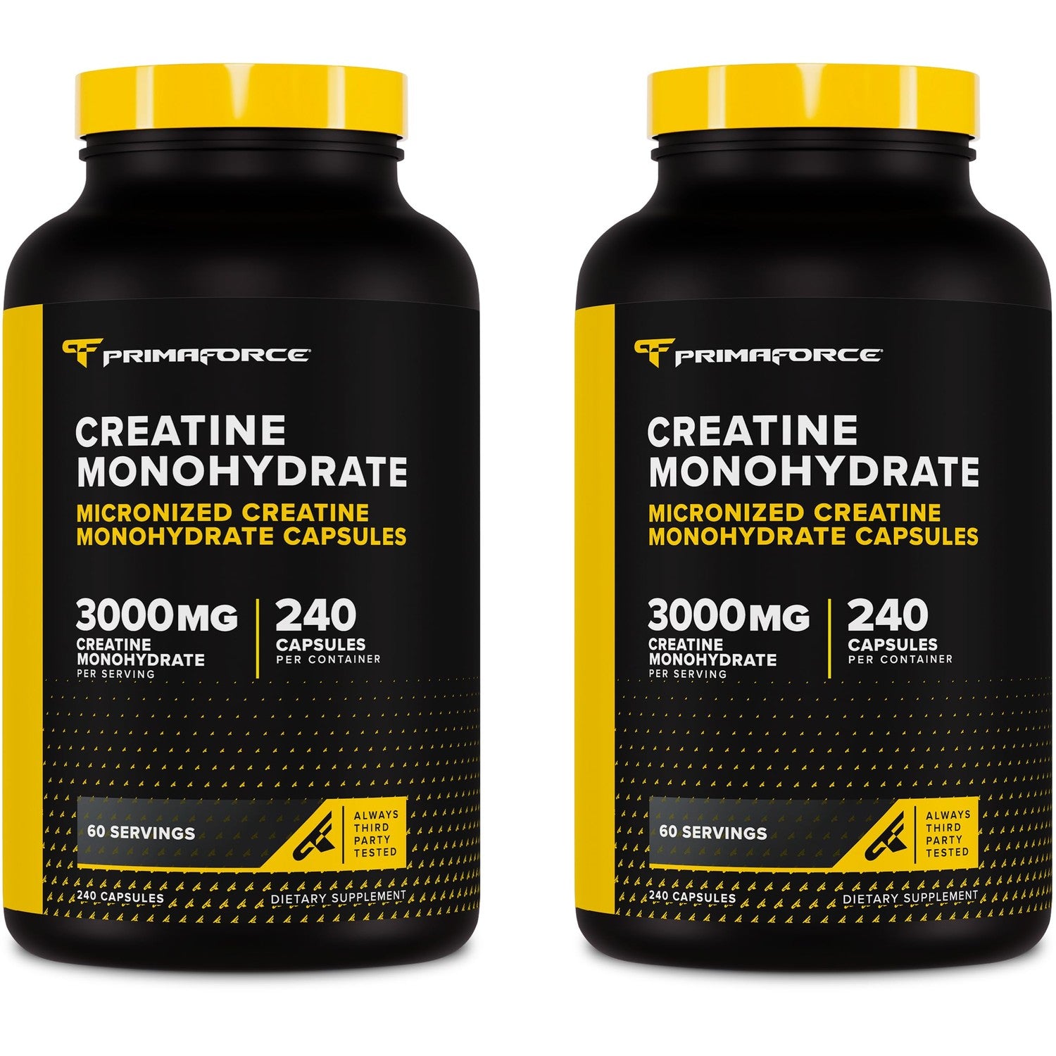 Primaforce Creatine Monohydrate Capsules (3,000mg) 240 Capsules | Gluten Free and GMO-Free