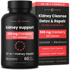 NutraChamps Kidney Cleanse Detox | 22-in-1 Kidney Support Supplement | Cranberry Pills Extract | Extra Strength & Flush Premium Formula | Urinary Tract Health for Women & Men | 60 Vegan Capsules