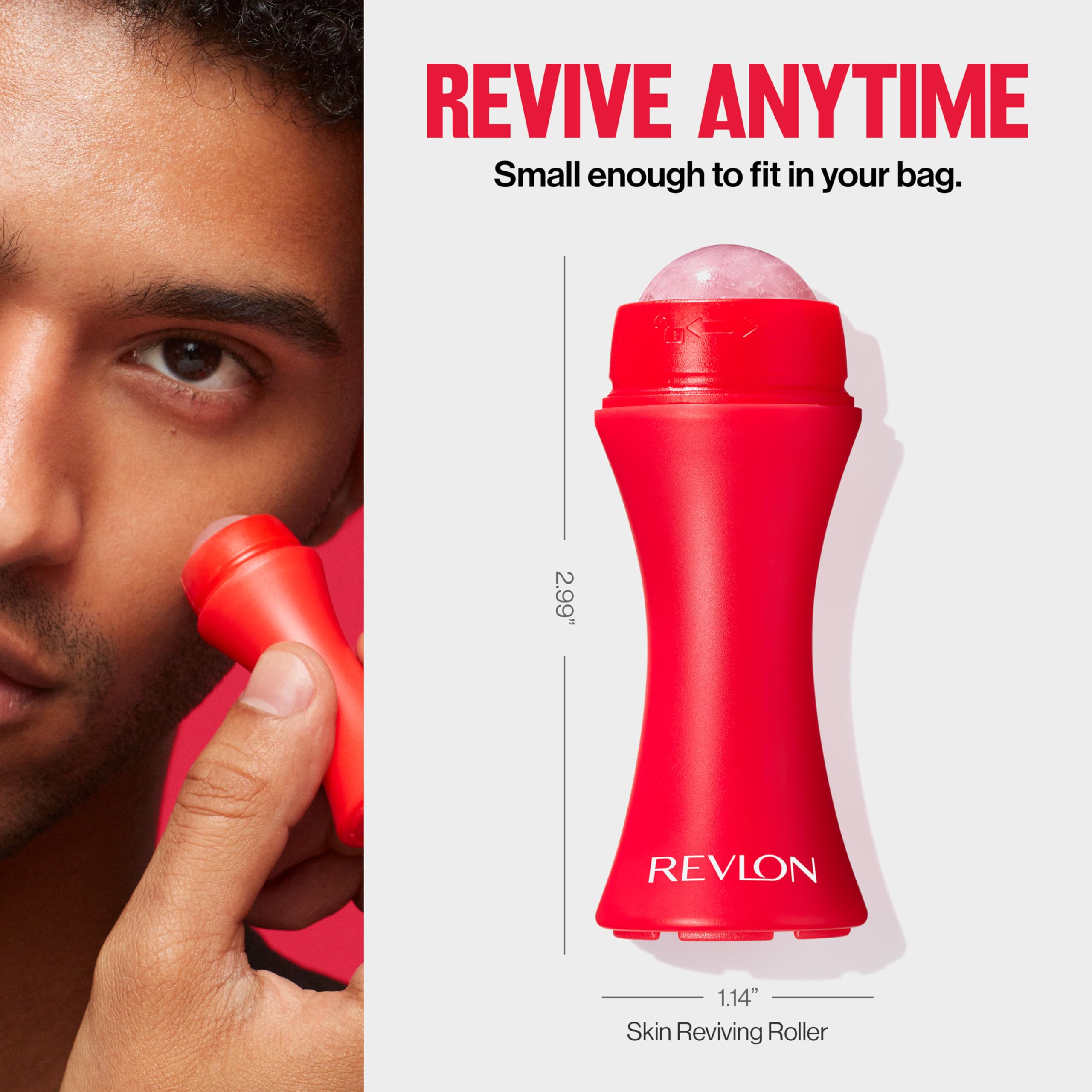Buy now Revlon Skin Reviving Roller with Rose Quartz for All-Day Facial Reviving & Brightening, Compact & Reusable, Gentle on Skin, 1 count at indiglob india