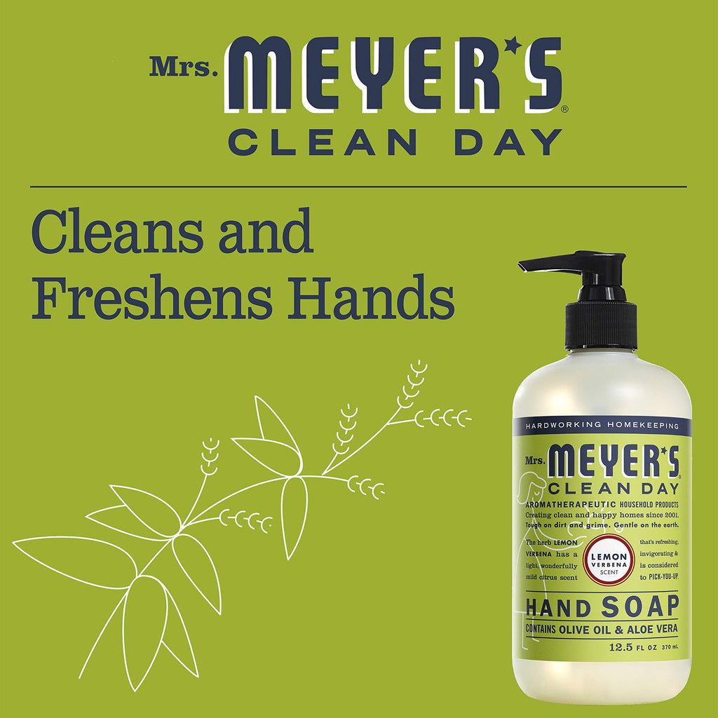 Buy now MRS. MEYER'S CLEAN DAY Liquid Hand Soap, Cruelty-Free Hand Wash Made with Essential Oils, Lemon Verbena Scent, 12.5 Oz (Pack of 3) at indiglob india
