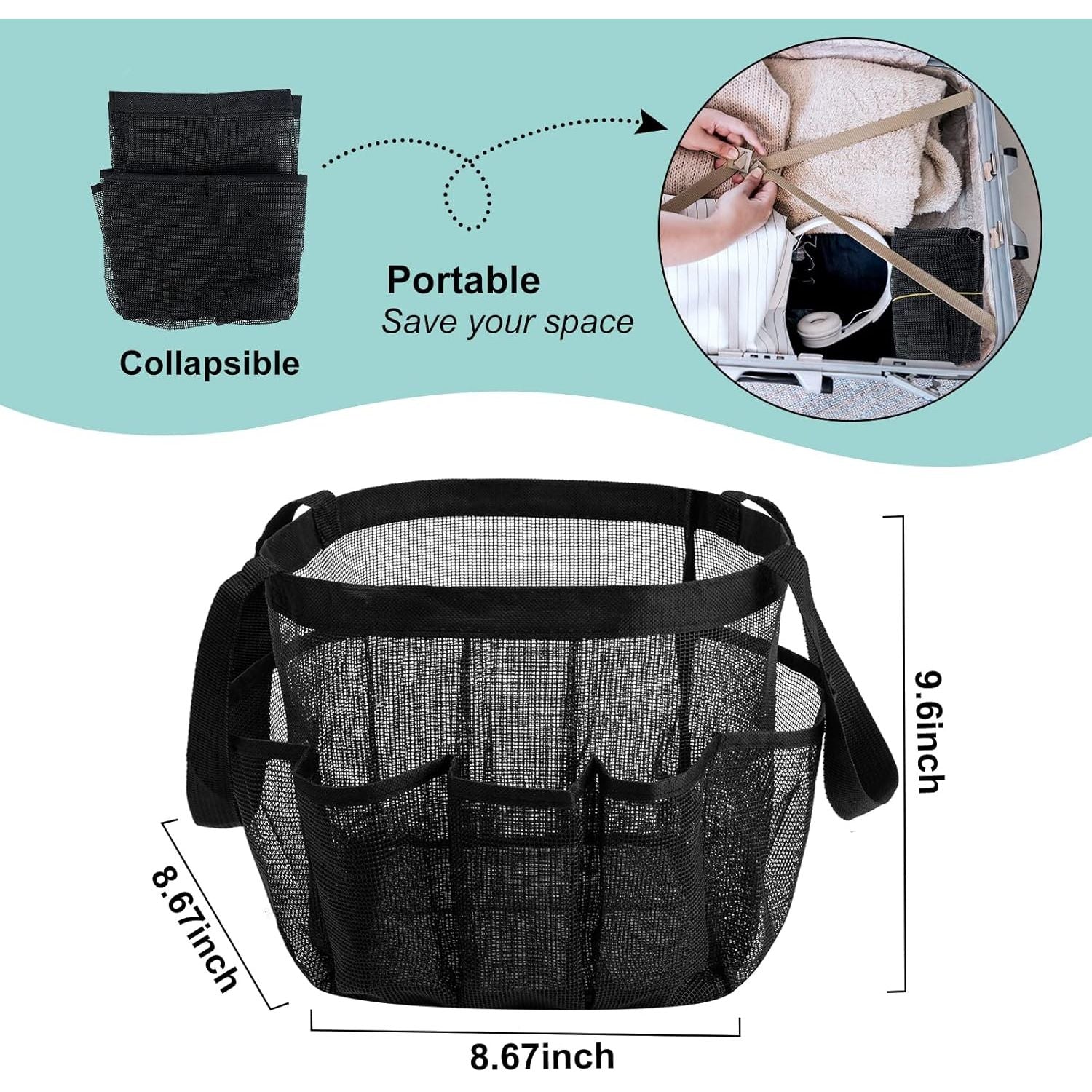 Buy now Attmu Mesh Shower Caddy Portable, Quick Dry Hanging Shower Tote Bag for College Dorm Room Essentials, Large Capacity Shower Caddy Dorm for Bathroom Gym Swimming at indiglob india