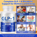 GLP-1 Supplement for Women & Men, 43-in-1 Natural Complex to Boost GLP-1 Levels, Support Appetite Control, Satiety, Metabolism & Digestive Health, Probiotic Nutritional Supplements - 60 Capsules