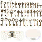 SANNIX Set of 40 Flying Keys, 40PCS Dragonfly Wings 40 Vintage Skeleton Key