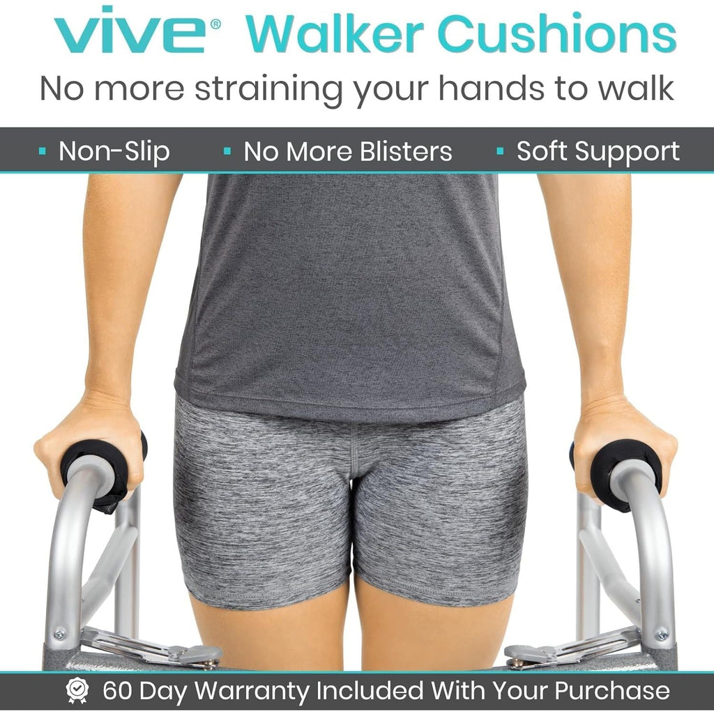 Buy now Vive Walker Handle Cushions - Padded Hand Covers - Soft Cushion Padding Medical for Folding Rolling Wheelchair, Rollator Handle, Senior, Elderly Grippers - Crutch Handle Pad Grips - Mobility Aid at indiglob india