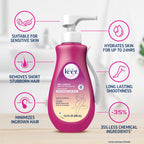 Veet Sensitive Skin Hair Removal Cream For Women, Painless Bikini Hair Removal Gel, Dermatologically Tested Depilatory Cream For Bikini Line, Legs, Arms, Underarms, 13.5 FL OZ Pump Bottle with Tool