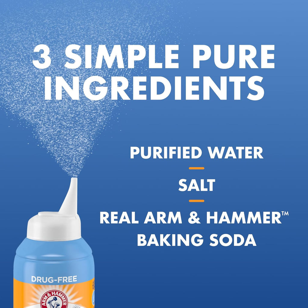 Buy now Arm & Hammer Simply Saline Daily Care Nasal Mist 4.4oz, Saline Nasal Spray, Drug-Free, 2-Pack at indiglob india