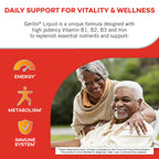 Geritol Liquid Vitamin and Iron Supplement, Energy Support Vitamins, Contains High Potency B-Vitamins and Iron, Easy to Swallow, No Artificial Sweeteners, Non-GMO, 12 Oz (Pack of 2)
