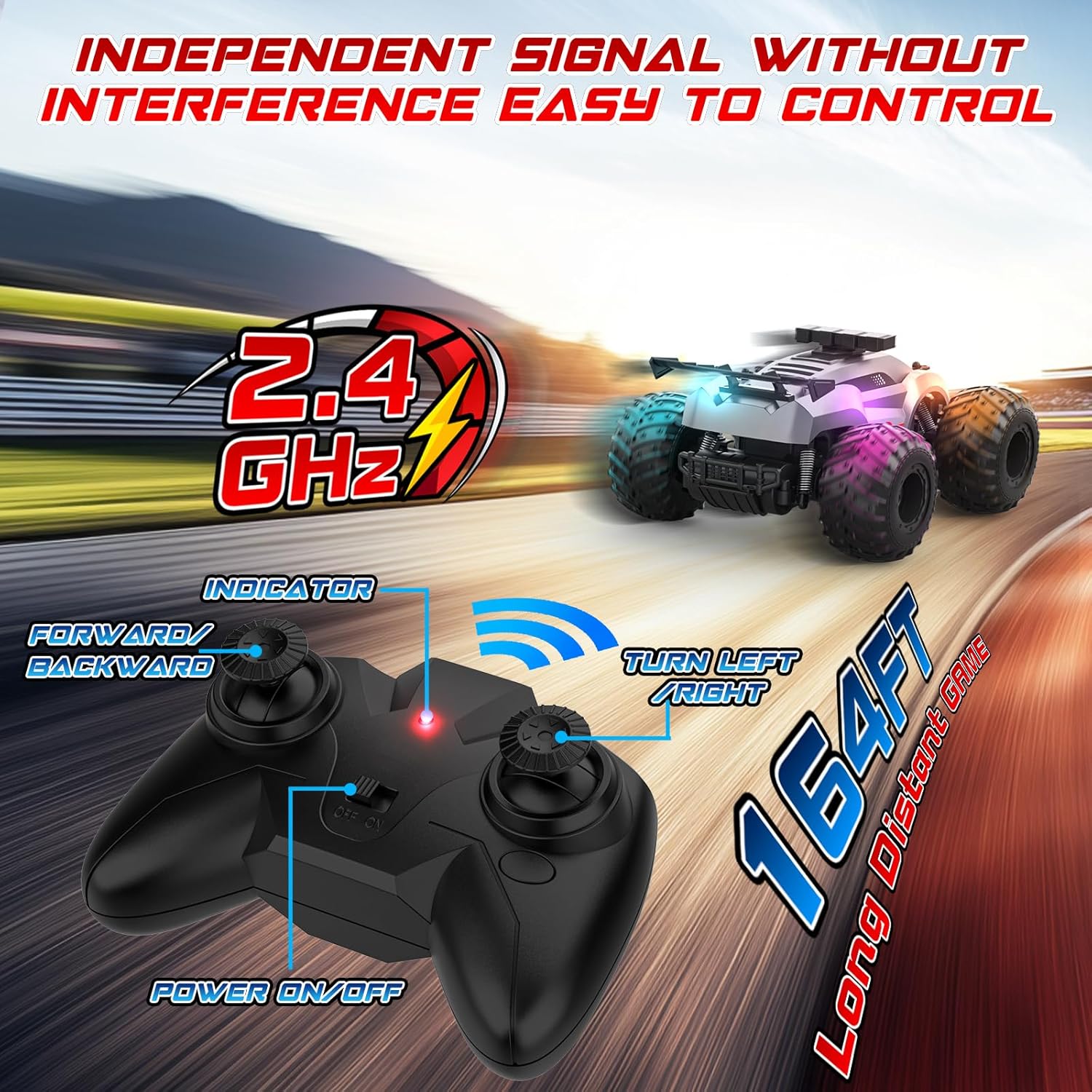 Buy now Remote Control Car - 20km/h 1:18 High Speed RC Cars Offroad with RBC &Headlights &Headlamps, 2.4GHz Toy Car Gift for 3 4 5 6 7 8 9 10-12 Year Old Boys Girls Kids at indiglob india