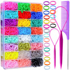 YGDZ Elastic Hair Ties, 1500 PCS Clear Rubber Bands for Hair, Black Hair Ties, Mini Elastics Bands, Ponytail Holders, Christmas Stuffers Xmas Gift, Hair Accessories for Girl, Toddler, Kids, Women