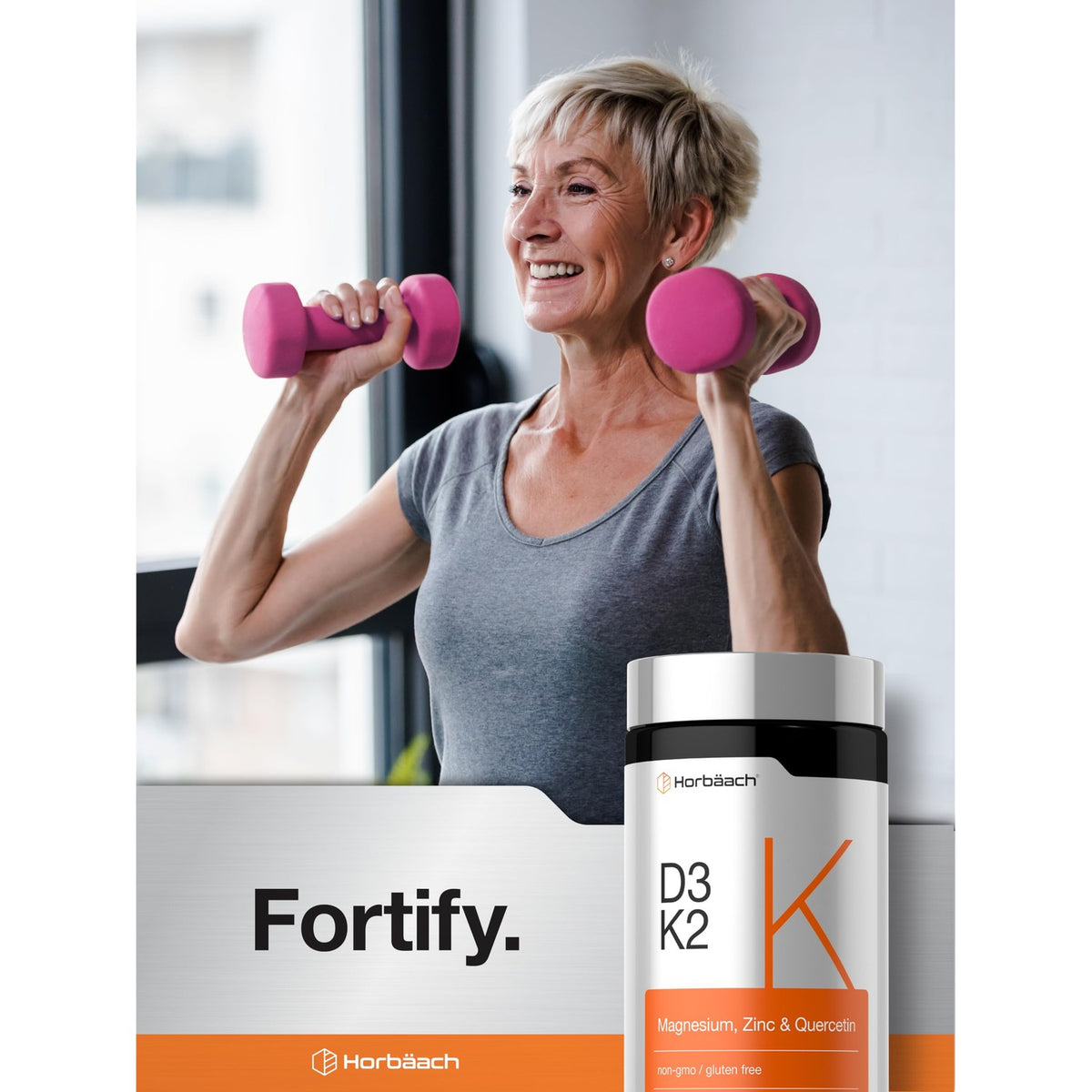 Horbäach Vitamin D3 K2 | 5000 IU D3 | 120 Capsules
