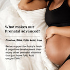 One A Day Prenatal Advanced- Prenatal Vitamins with Folic Acid, Choline, DHA & Iron, Pregnancy Vitamins for Women to Support Baby’s Development, 60+60 Ct (120 Total Set) (Packaging May Vary)
