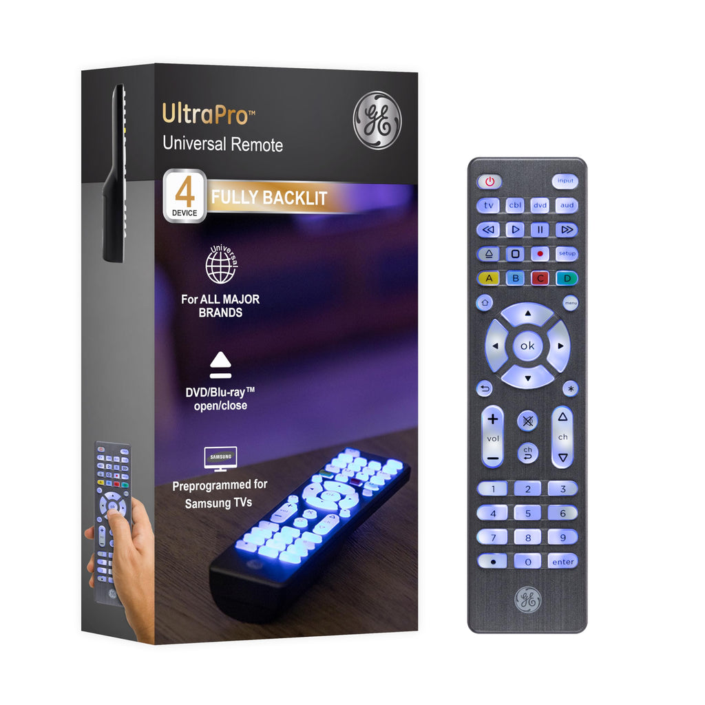 Buy now GE Universal Remote Control, Samsung TV Remote,Universal TV Remote for Roku TV, Vizio, LG, Sony, Sharp, Roku, Apple TV, TCL, Panasonic, Smart TVs, Streaming Players, Blu-ray, DVD, 4-Device, Gold,48845 at indiglob india