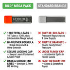 Bild 1200 Premium 0.7 Lead Refills for Mechanical Pencils (HB Mega, 0.7 mm)