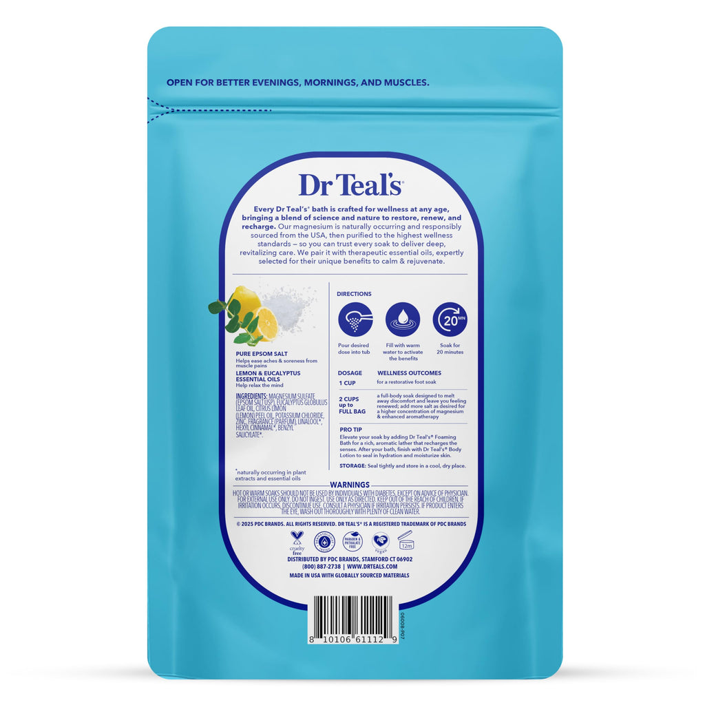 Dr Teal's Epsom Salt Magnesium Soak, Restorative Minerals with Magnesium, Potassium & Zinc, 3 lbs